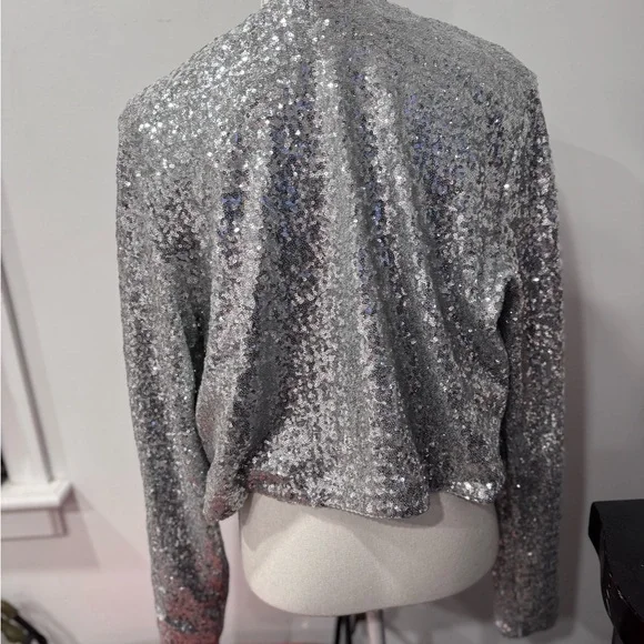 Good American Silver Sequin Cardigan - Picture 5 of 11